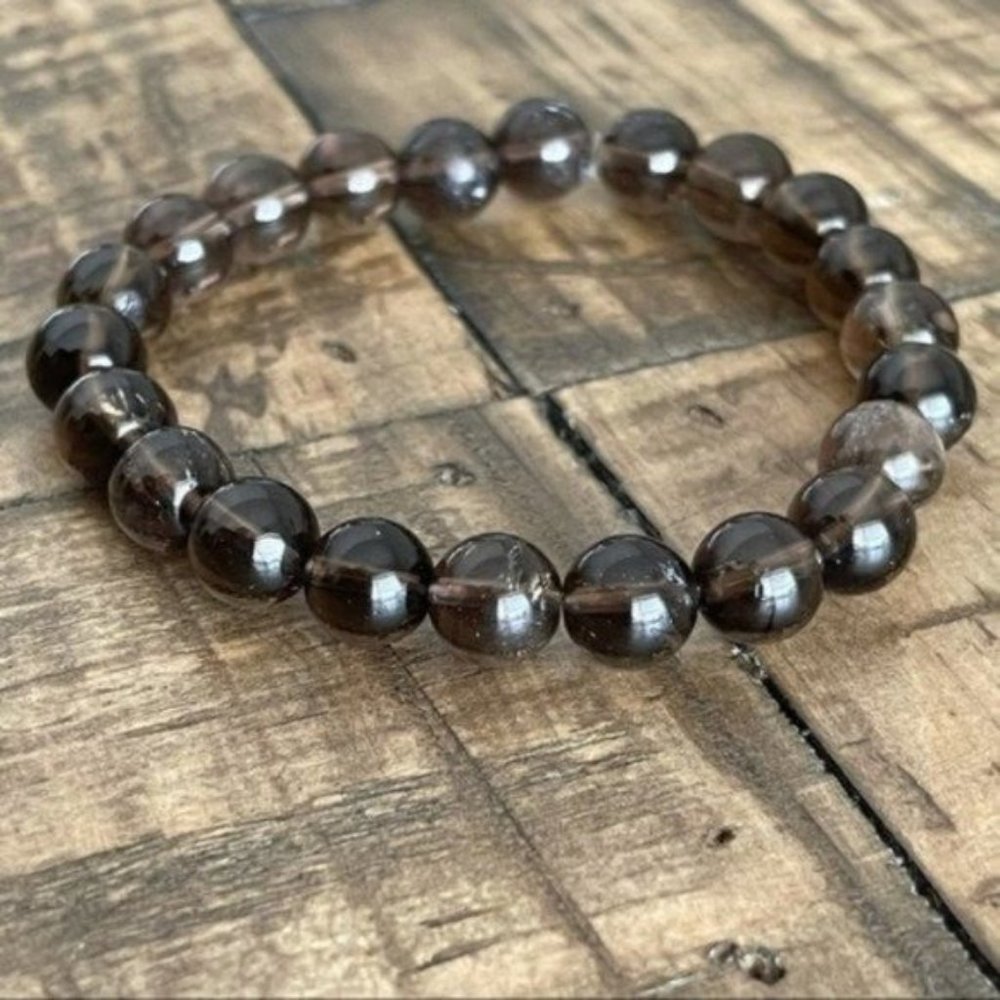 8mm Smokey Quartz Chakra Stretch Bracelet - Picture 5 of 6